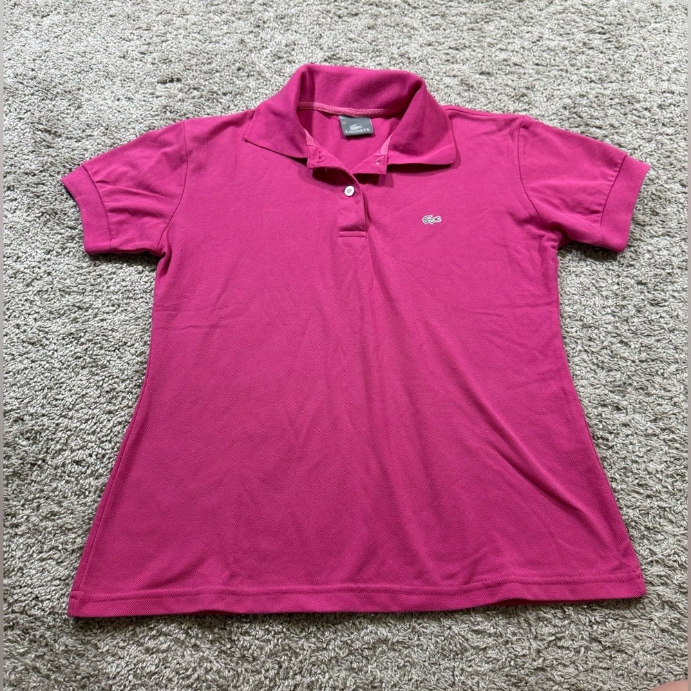 Lacoste Women’s Polo‎ Pink Shirt Golf Tennis Preppy Academia Alligator VTG 42 S